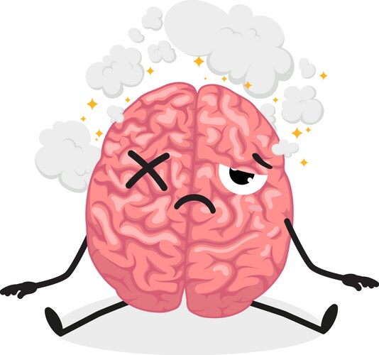 sad cartoon brain character vector 48548694